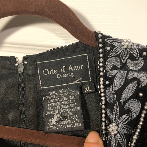 Cote D'Azur Evening vintage beaded embroidered crop top, XL - Picture 4 of 12
